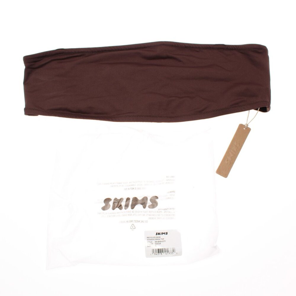 Skims NWT Signature Swim Strapless Bandeau Bikini Top Size XL in Cocoa Brown